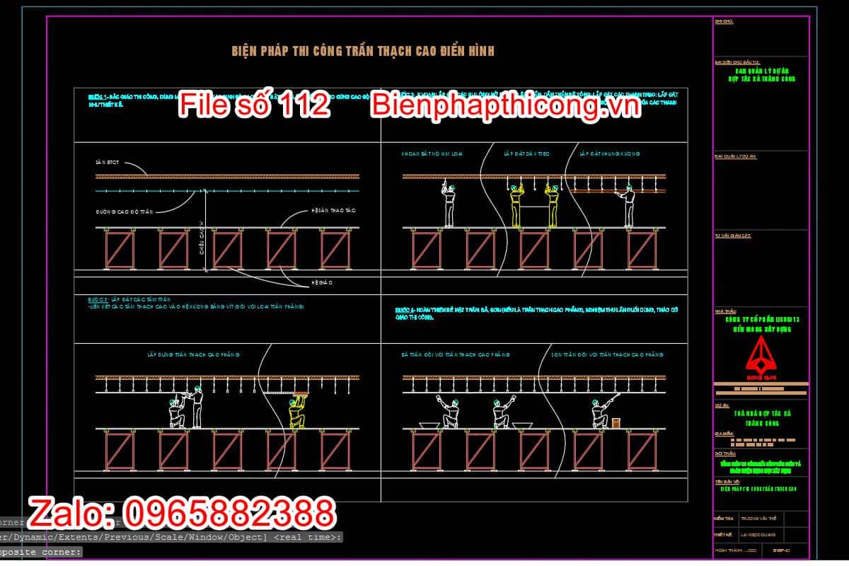 Biện pháp thi công trần thạch cao diện hình