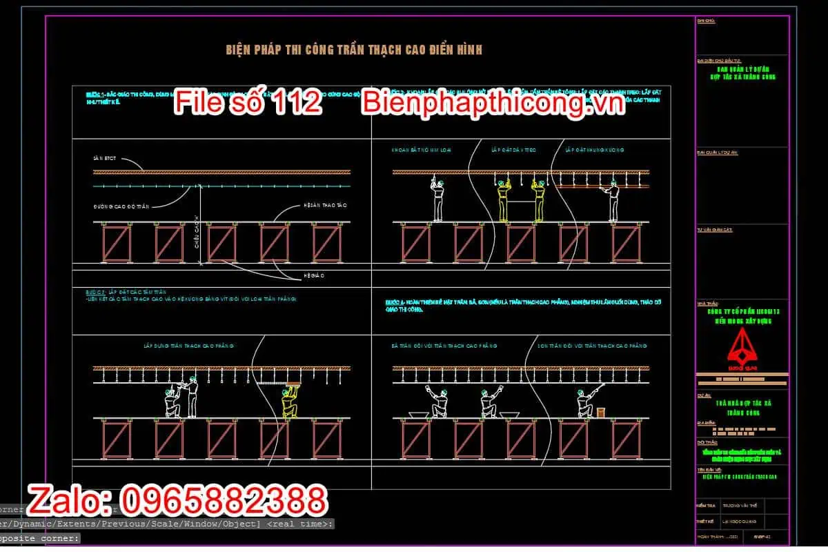 Biện pháp thi công trần thạch cao diện hình
