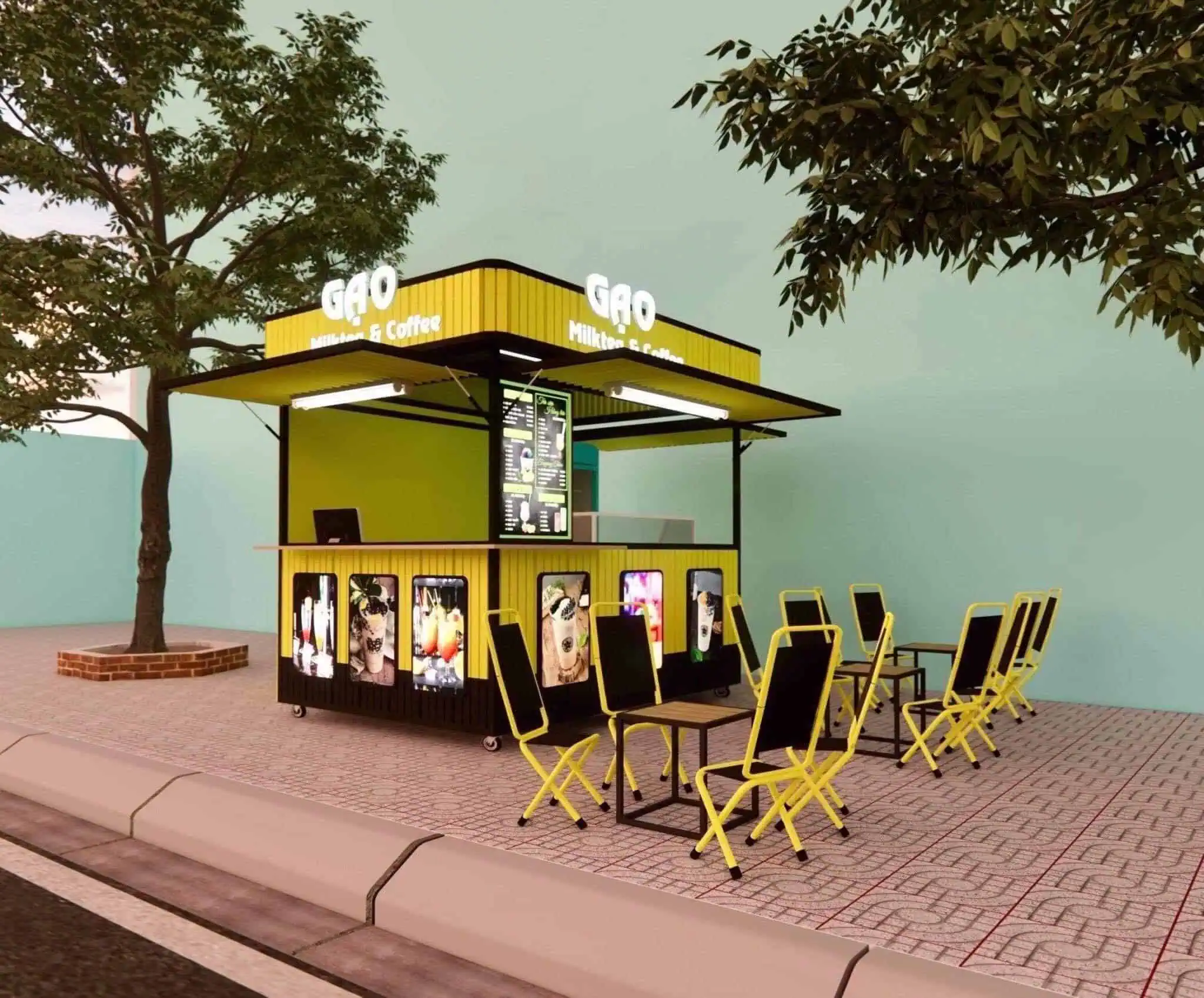 Kiot trà sữa đẹp, thu hút nhiều khách hàng