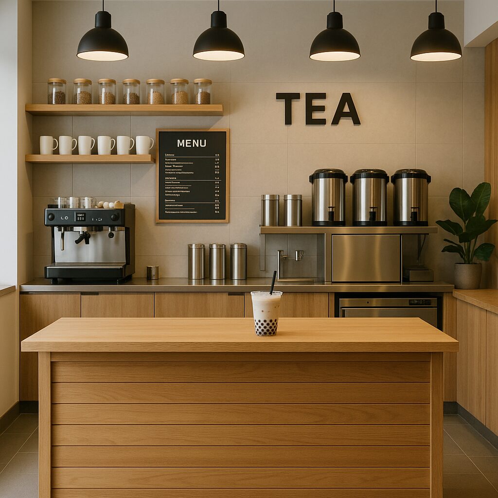 Cách lựa chọn quầy trà sữa gỗ phù hợp Bluecons