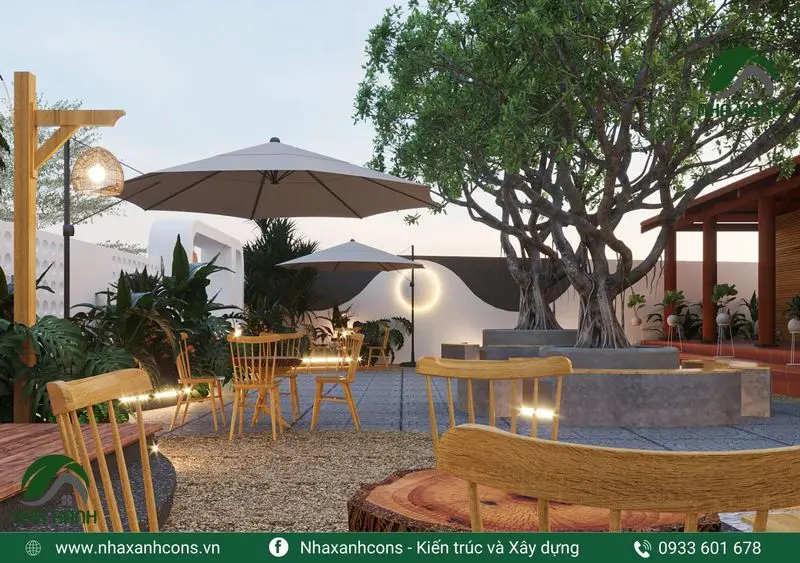 Quán cafe sân vườn – thiên nhiên hòa quyện