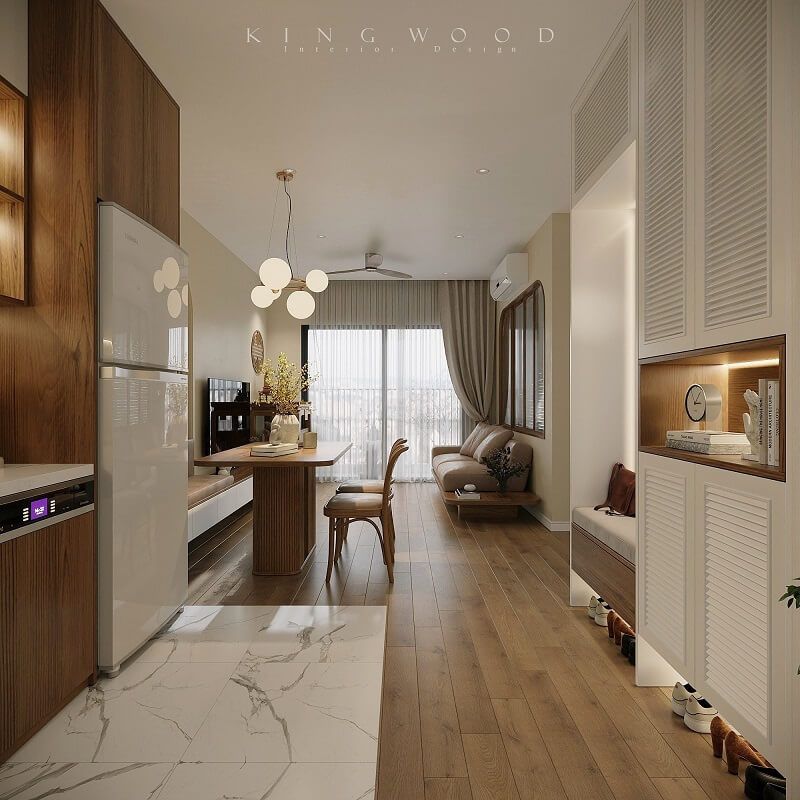 nội thất gỗ căn hộ đẹp 14 Căn hộ 55m2 tiện nghi