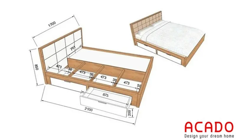 Cấu tạo giường ngủ