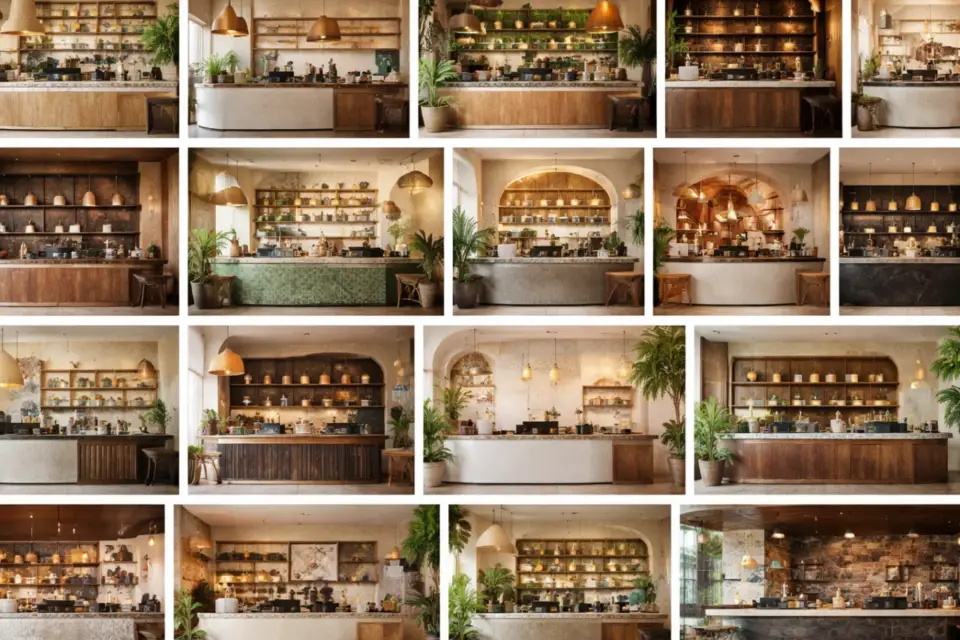 chất liệu quầy cafe – hình ảnh Bluecons
