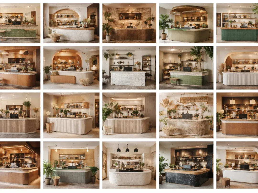 chất liệu quầy cafe – hình ảnh Bluecons