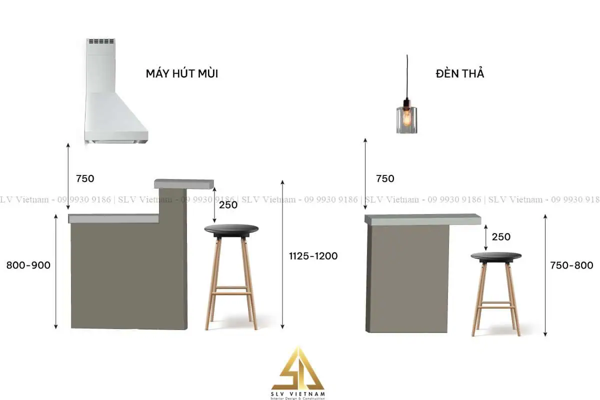 Kích thước quầy bar chuẩn