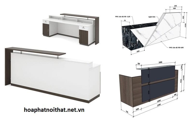 Kích thước quầy lễ tân khách sạn