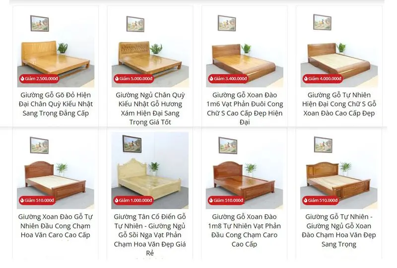 Đóng giường gỗ tự nhiên Hà Nội