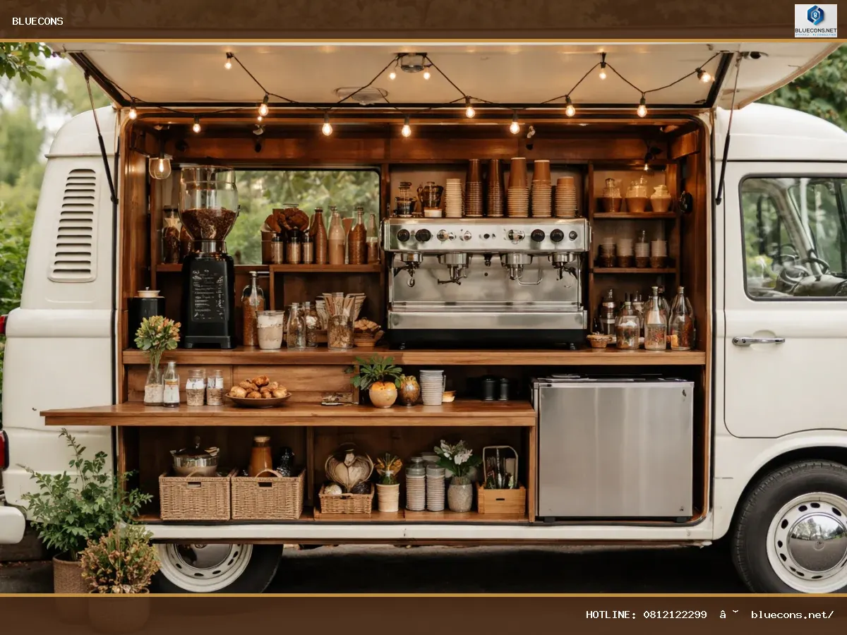 Đóng xe cafe – ảnh minh họa Bluecons