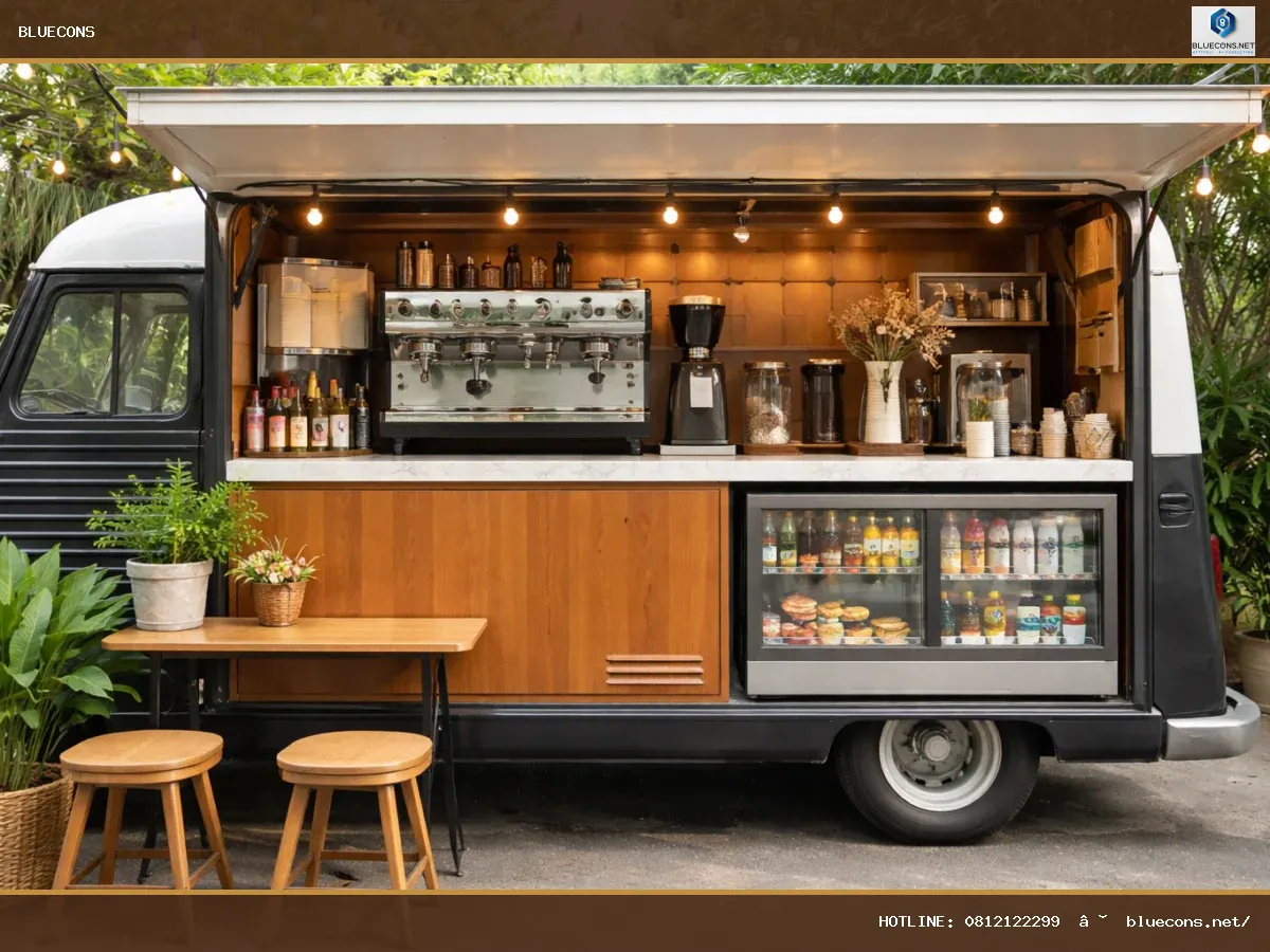 Đóng xe cafe – ảnh minh họa Bluecons