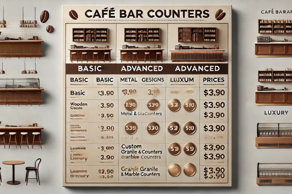 giá quầy cafe – hình ảnh Bluecons