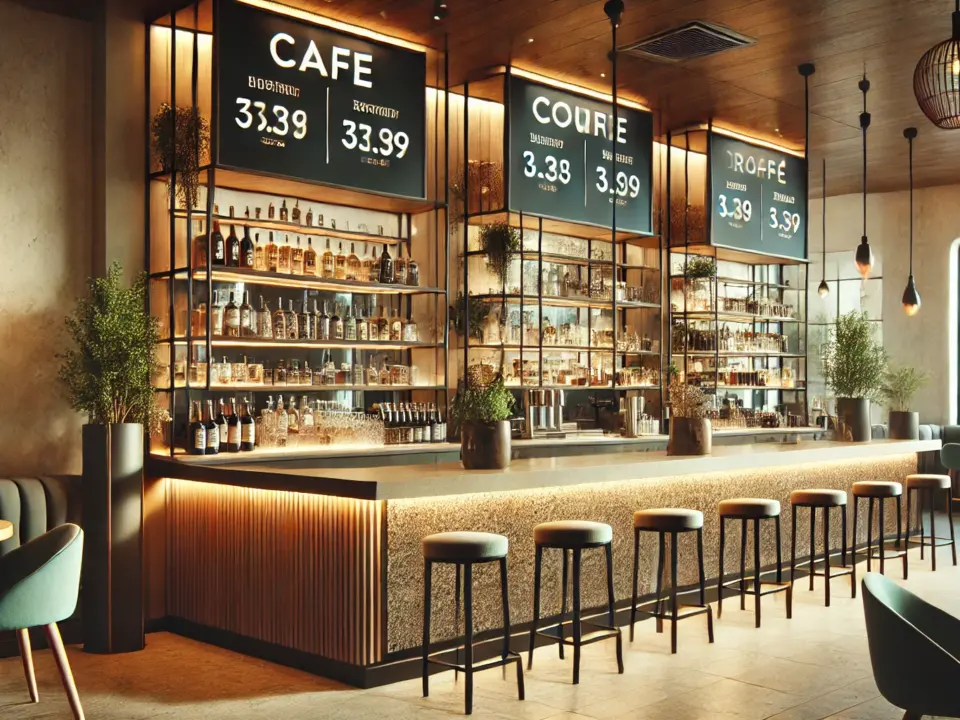giá quầy cafe – hình ảnh Bluecons