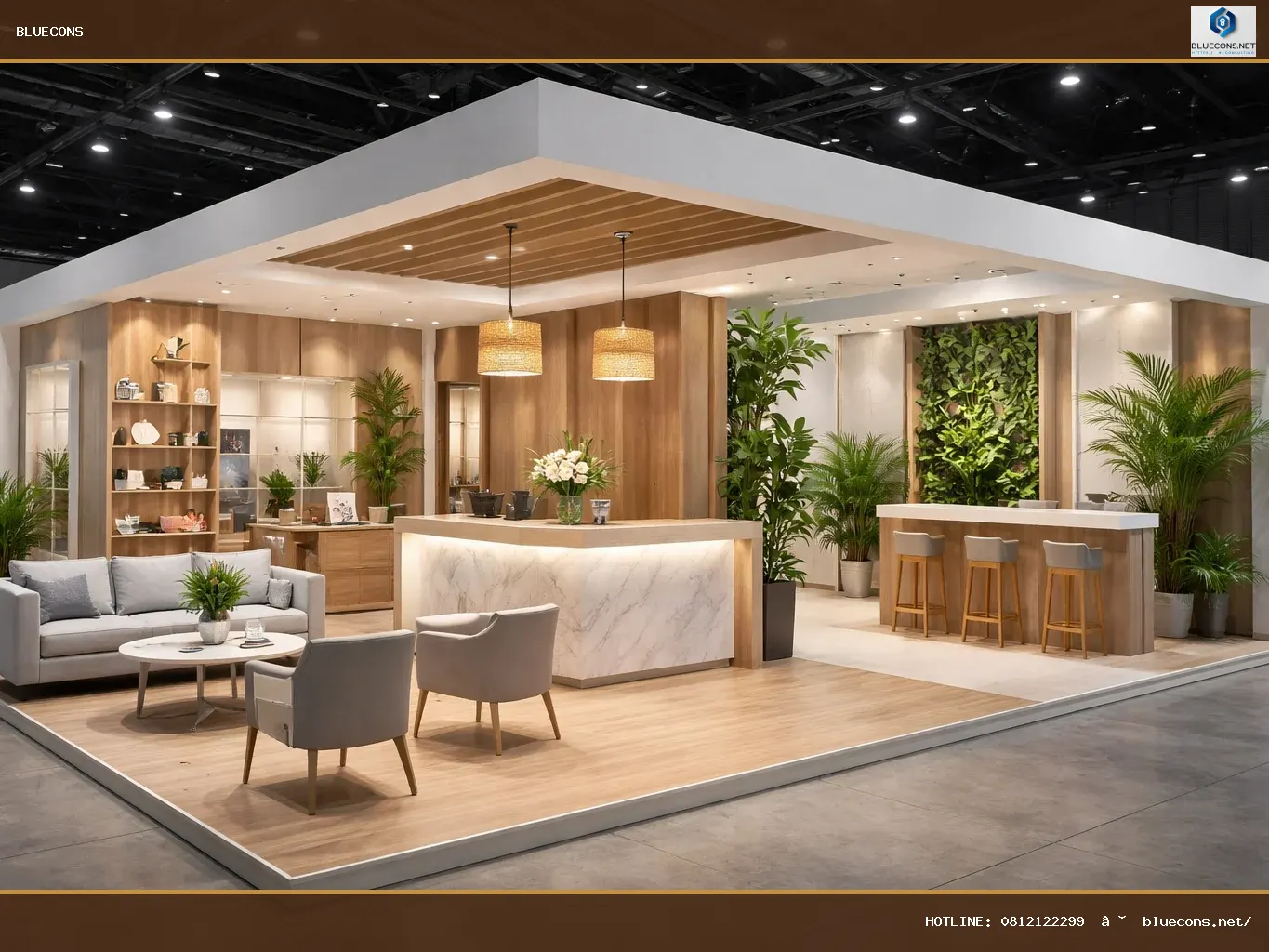Giá thi công gian hàng triển lãm – ảnh minh họa Bluecons