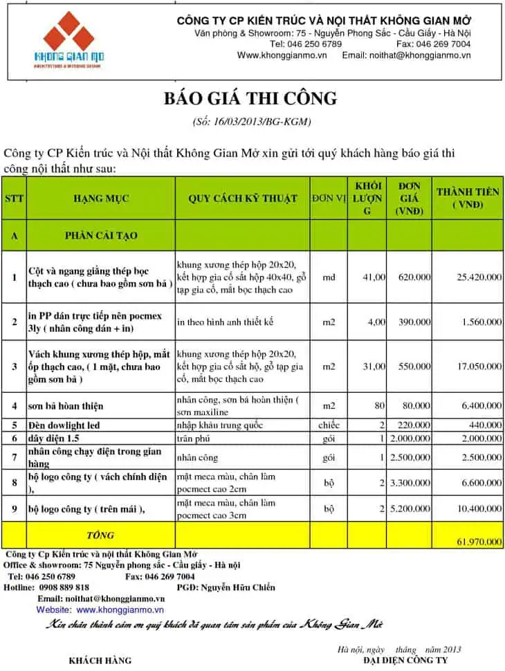 Báo giá thi công gian hàng hội chợ