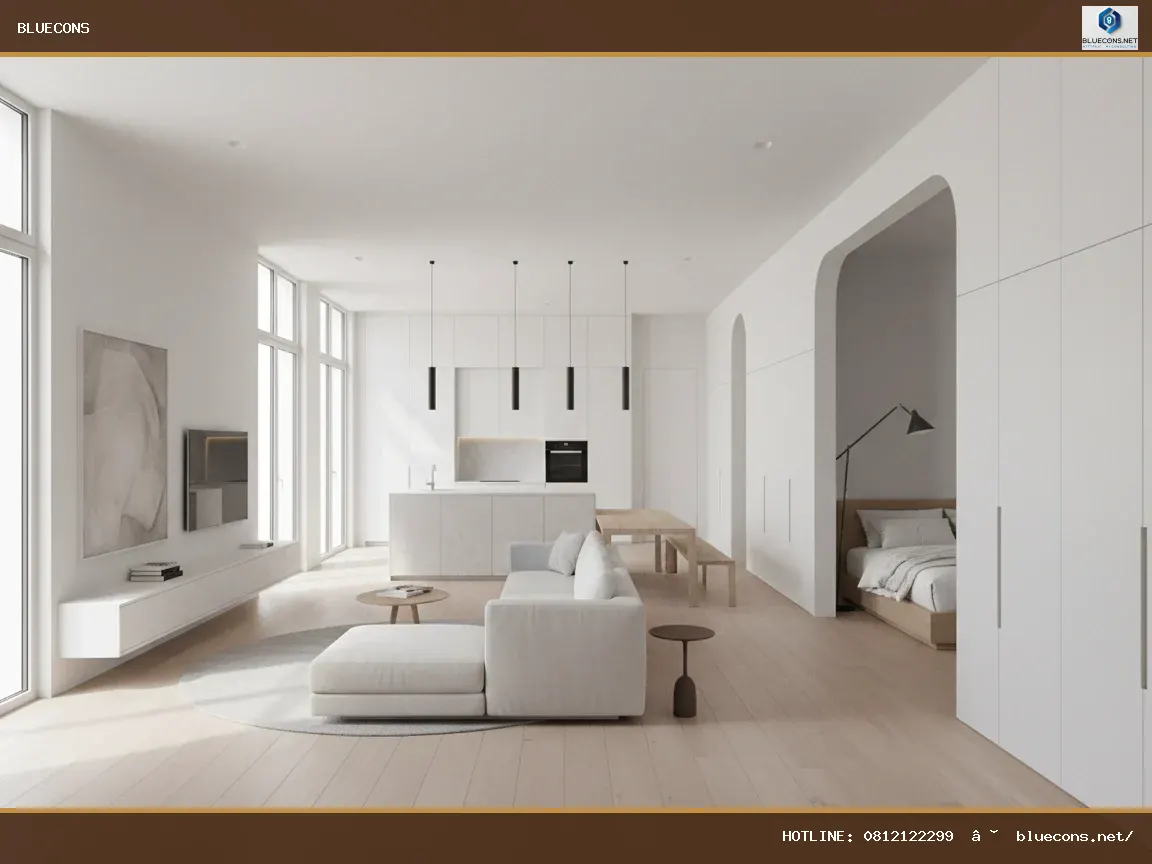 Giá thiết kế nội thất nhà phố – hình ảnh Bluecons