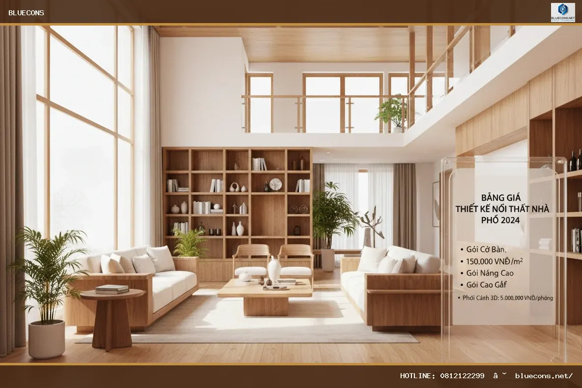 Giá thiết kế nội thất nhà phố – hình ảnh Bluecons