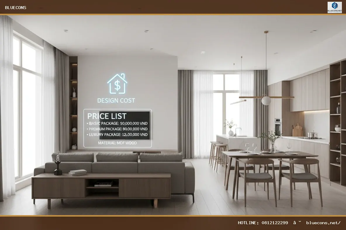 Giá thiết kế nội thất nhà phố – hình ảnh Bluecons