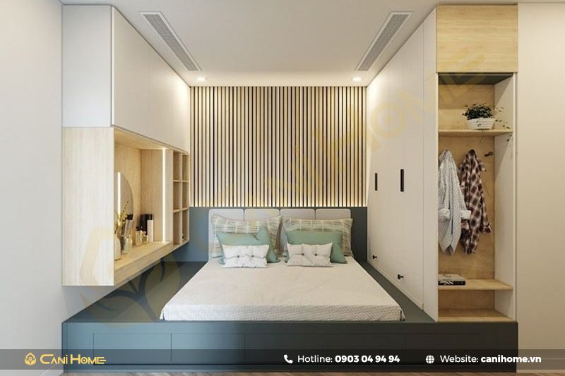 Giường kết hợp tủ quần áo trẻ trung