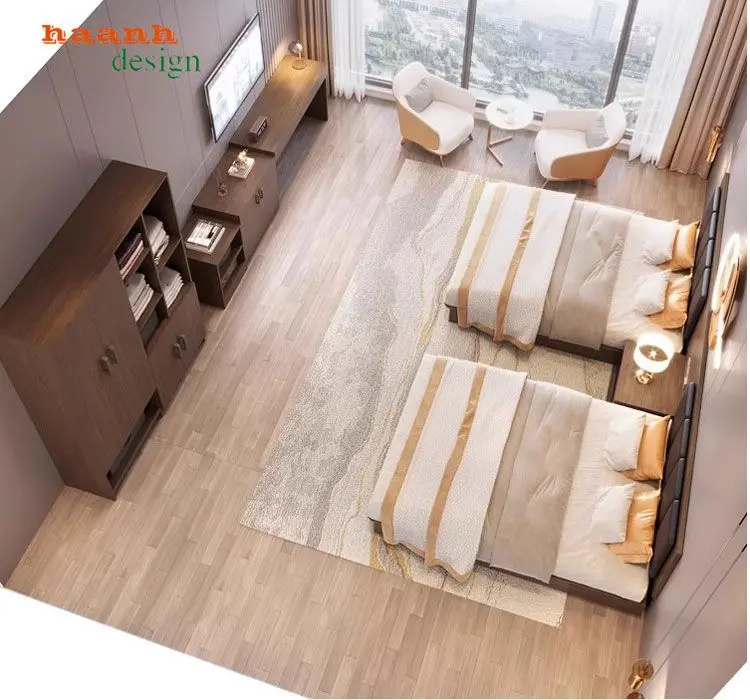 Giường khách sạn gỗ công nghiệp