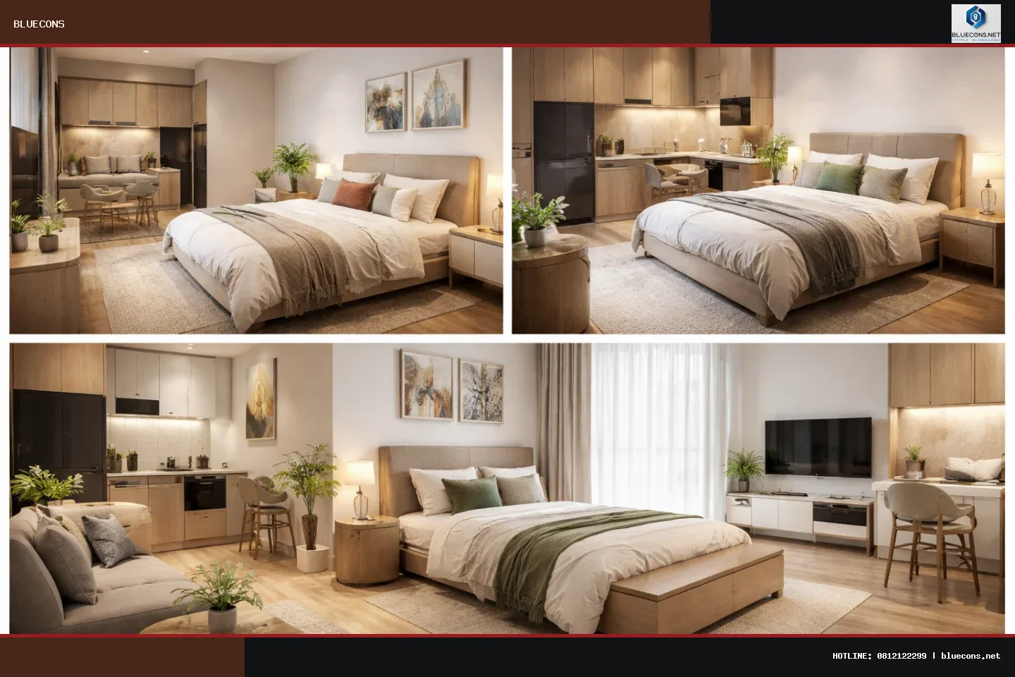 Bảng so sánh các mẫu giường ngủ phù hợp cho căn hộ studio – Bluecons