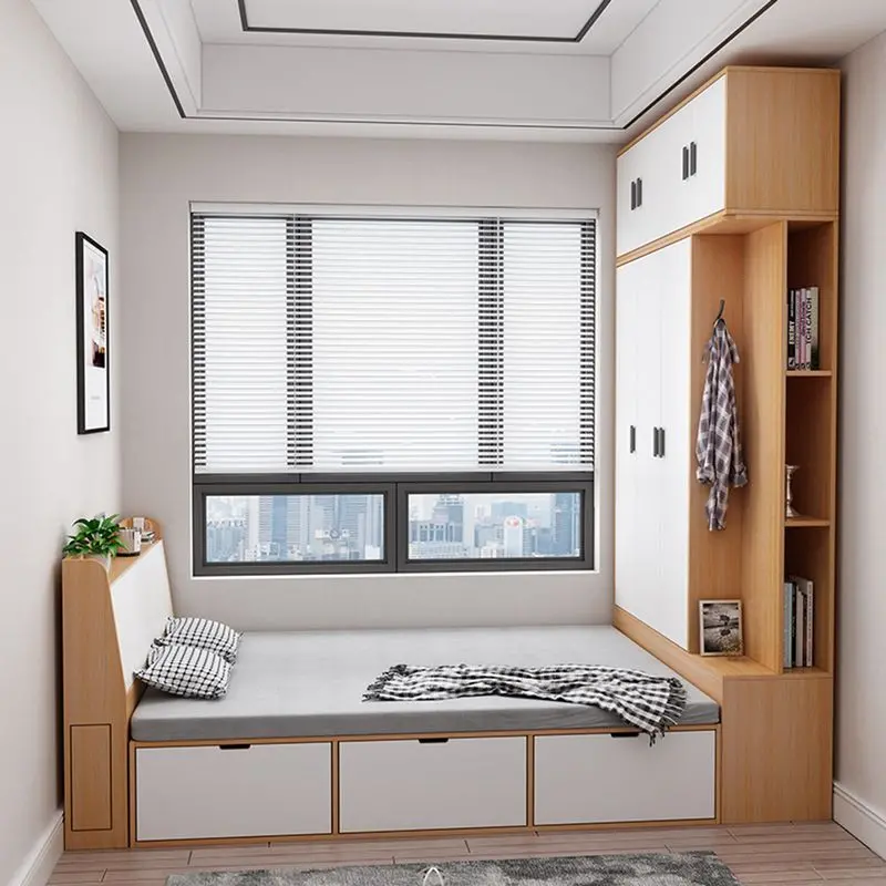 Giường ngủ kết hợp tủ để deco
