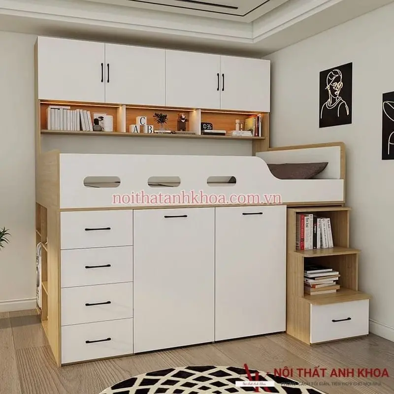 Giường tầng kết hợp tủ áo đẹp