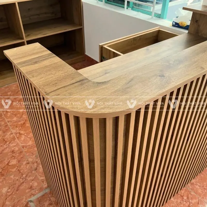 Gọi ý 10 mẫu quầy lễ tân gỗ tự nhiên ấn tượng cho không gian đón khách