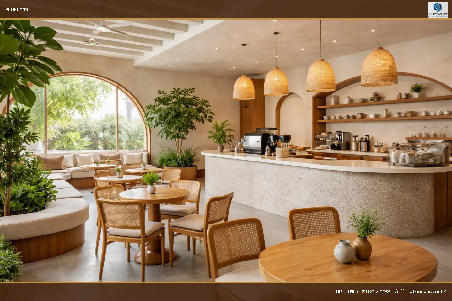 Hợp đồng thi công setup quán cafe trọn gói – ảnh minh họa Bluecons