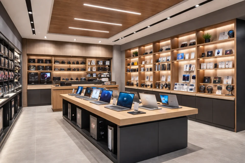 Hướng Dẫn Thi Công Shop Đồ Điện Tử Chuyên Nghiệp – ảnh minh họa Bluecons