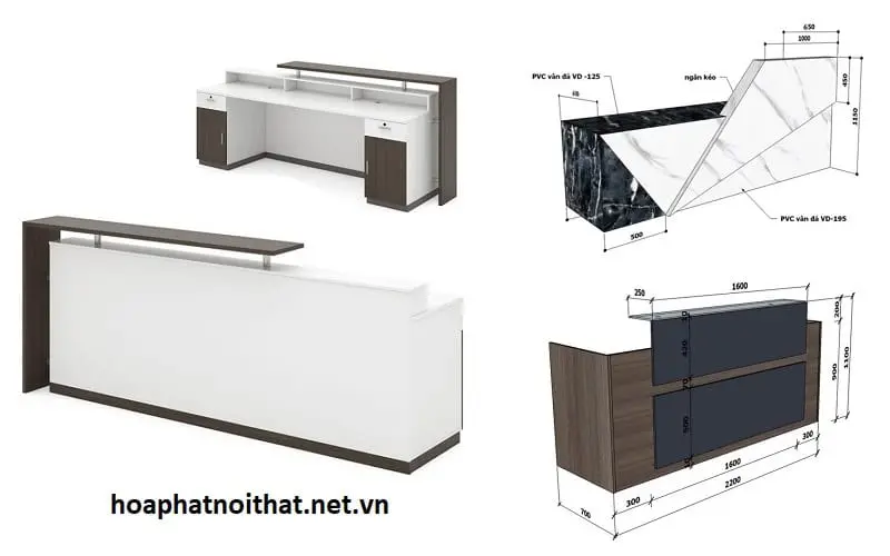 Kích thước quầy lễ tân khách sạn