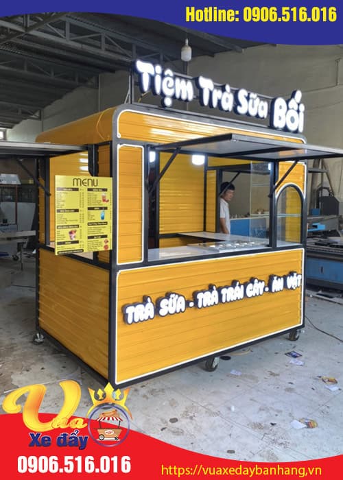Quầy kiot bán trà sữa phong cách hiện đại
