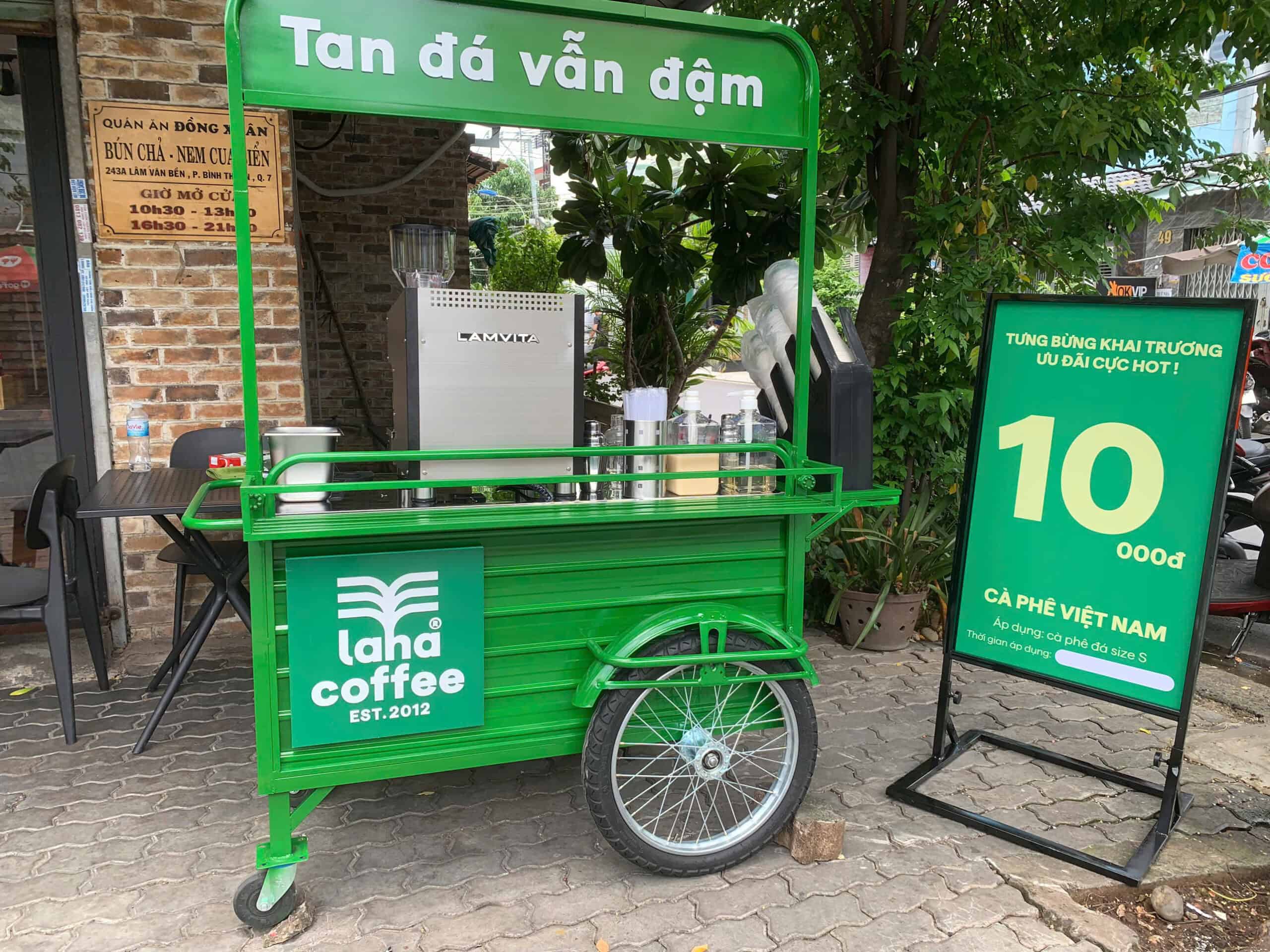 Xe cafe mang đi