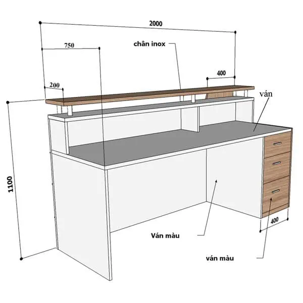 Mặt quầy lễ tân