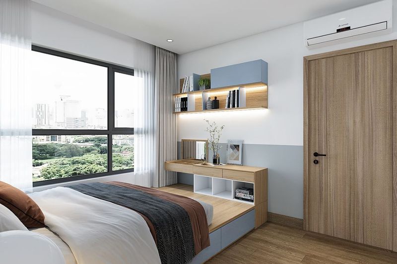 Hình ảnh bàn trang điểm kết hợp bàn làm việc tiện dụng