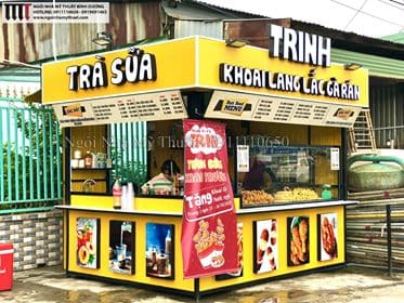 Mẫu kiot trà sữa đẹp và thu hút khách hàng