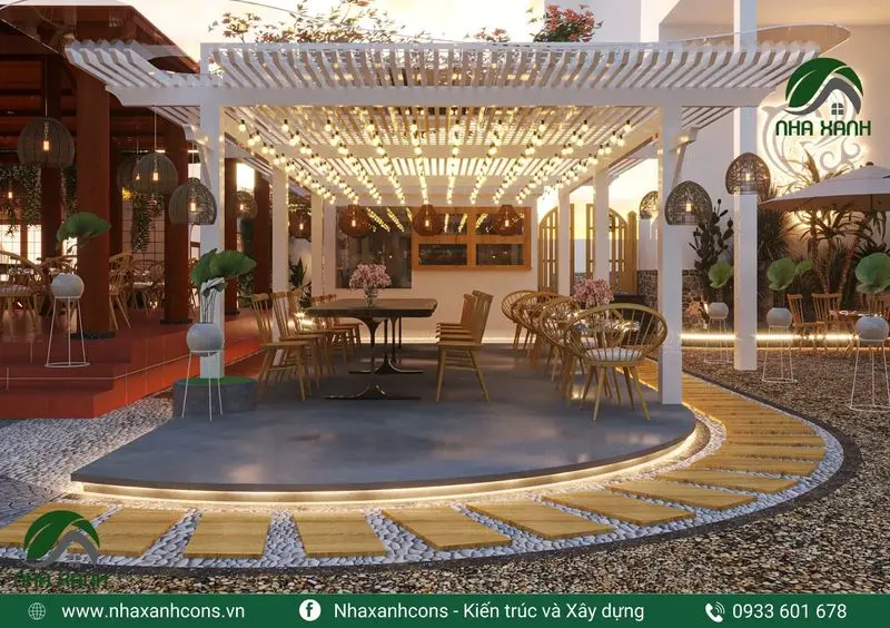 Mẫu quán cafe vườn đơn giản
