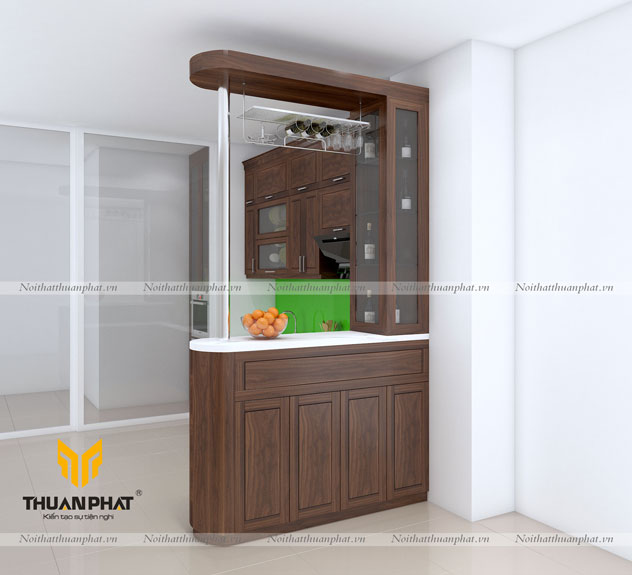 Quầy bar bếp bằng gỗ