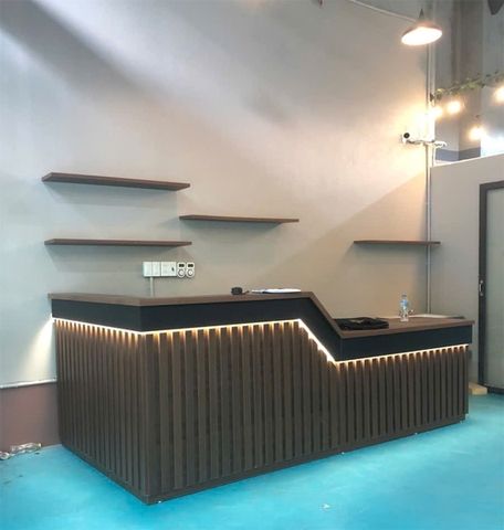 Mẫu quầy bar pha chế gỗ công nghiệp đẹp cho quán cafe