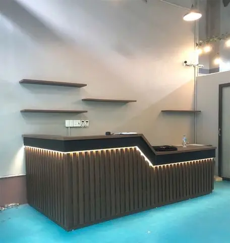 Mẫu quầy bar pha chế gỗ công nghiệp đẹp cho quán cafe