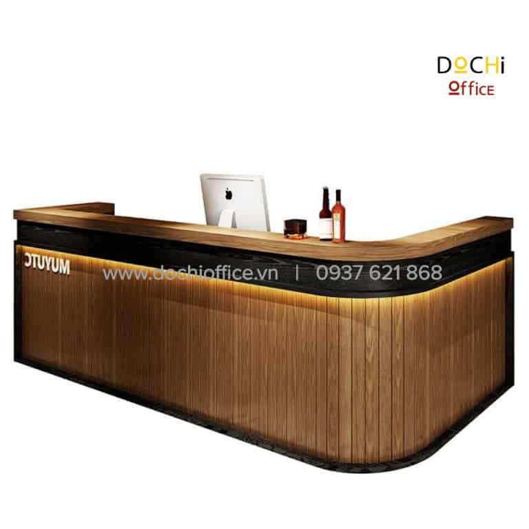 Mẫu quầy lễ tân chữ L đẹp