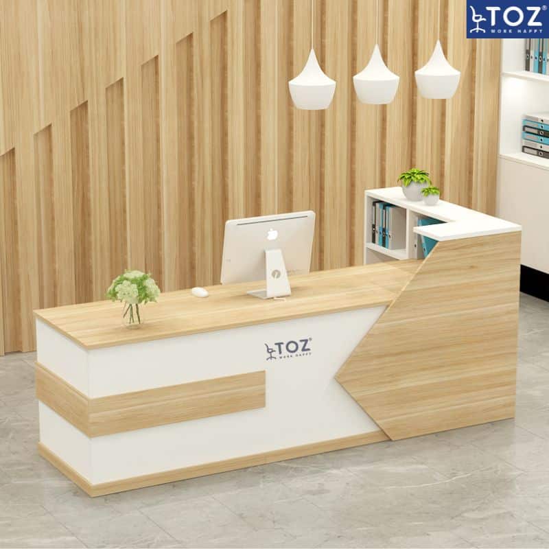 Quầy lễ tân chữ L với thiết kế độc đáo