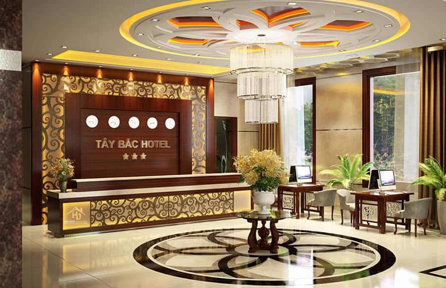 Quầy lễ tân hiện đại