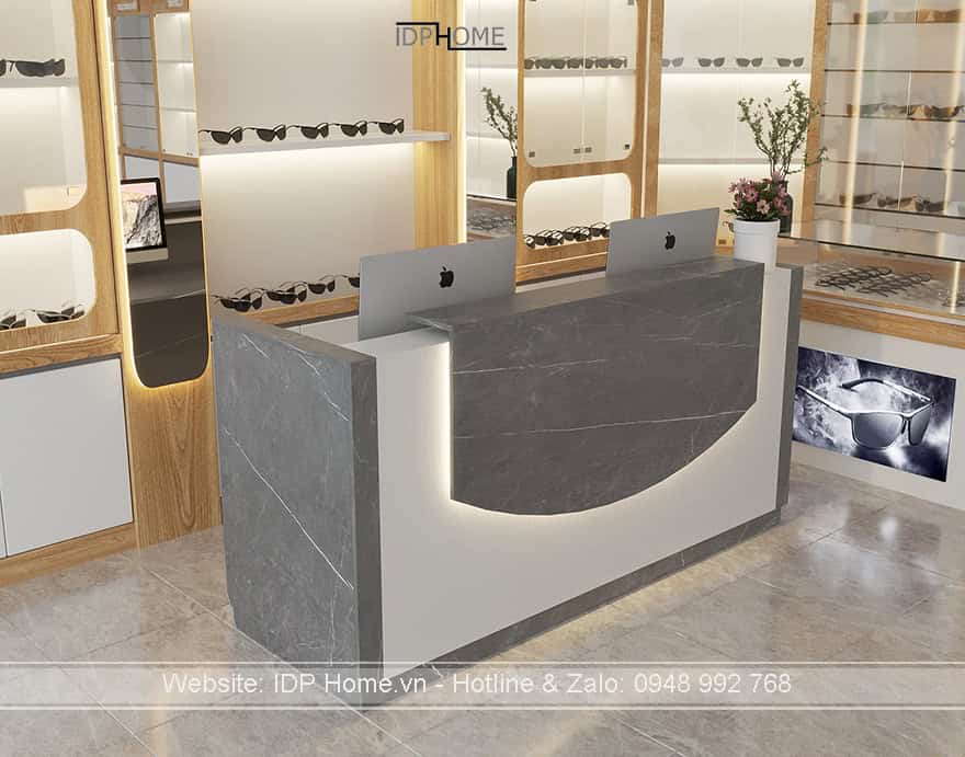 Quầy thu ngân chữ L đẹp