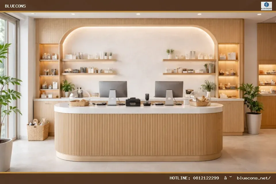 Mẫu Quầy Thu Ngân Đẹp và Hiện Đại Cho Cửa Hàng: Xu Hướng Thiết Kế 2026 – ảnh minh họa Bluecons