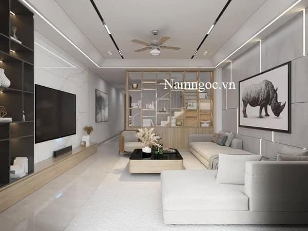 Mẫu trần thạch cao dùng ray đèn