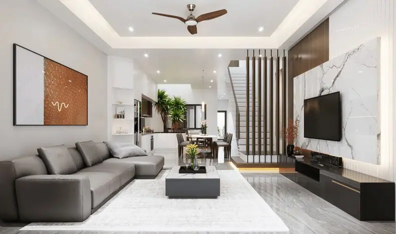Mẫu trần thạch cao phòng khách 25m2
