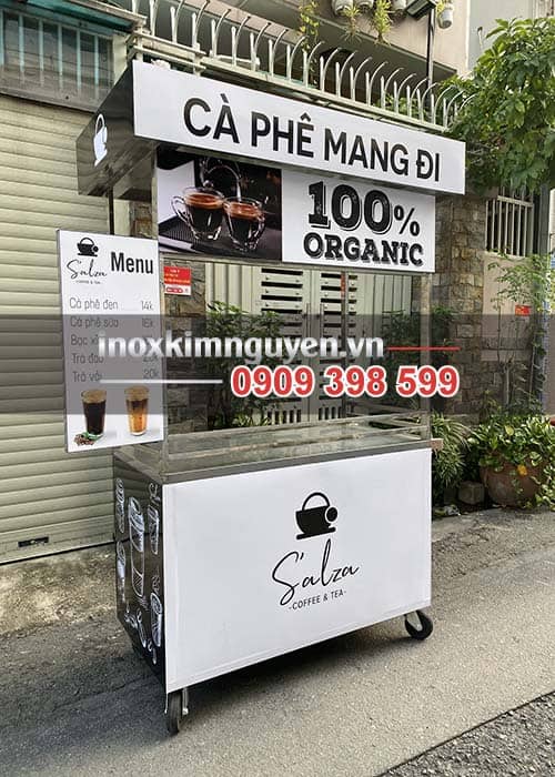 Xe cà phê có bánh xe di động