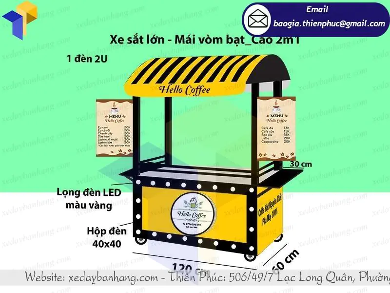 Thiết kế xe cà phê tiện lợi