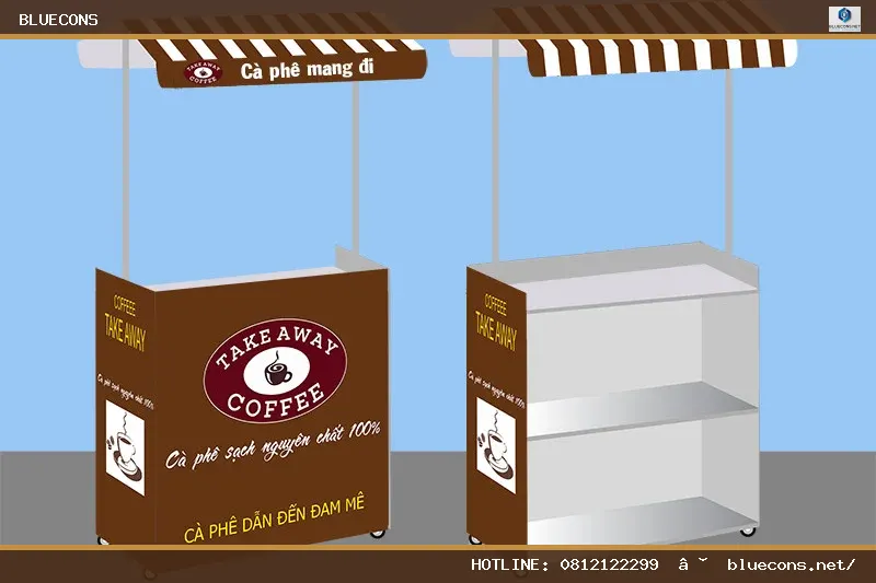 Mẫu xe cafe di động – hình ảnh Bluecons