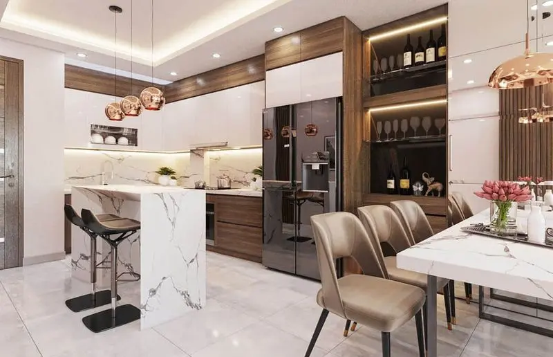 Nội thất phòng bếp nhà phố đẹp